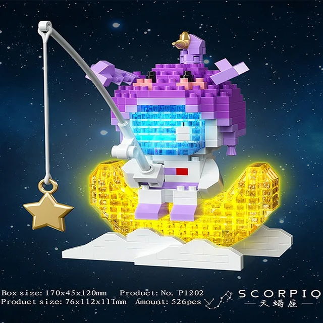 Twelve zodiac signs building block assembly children's toy micro particle series assembling building block toys 5