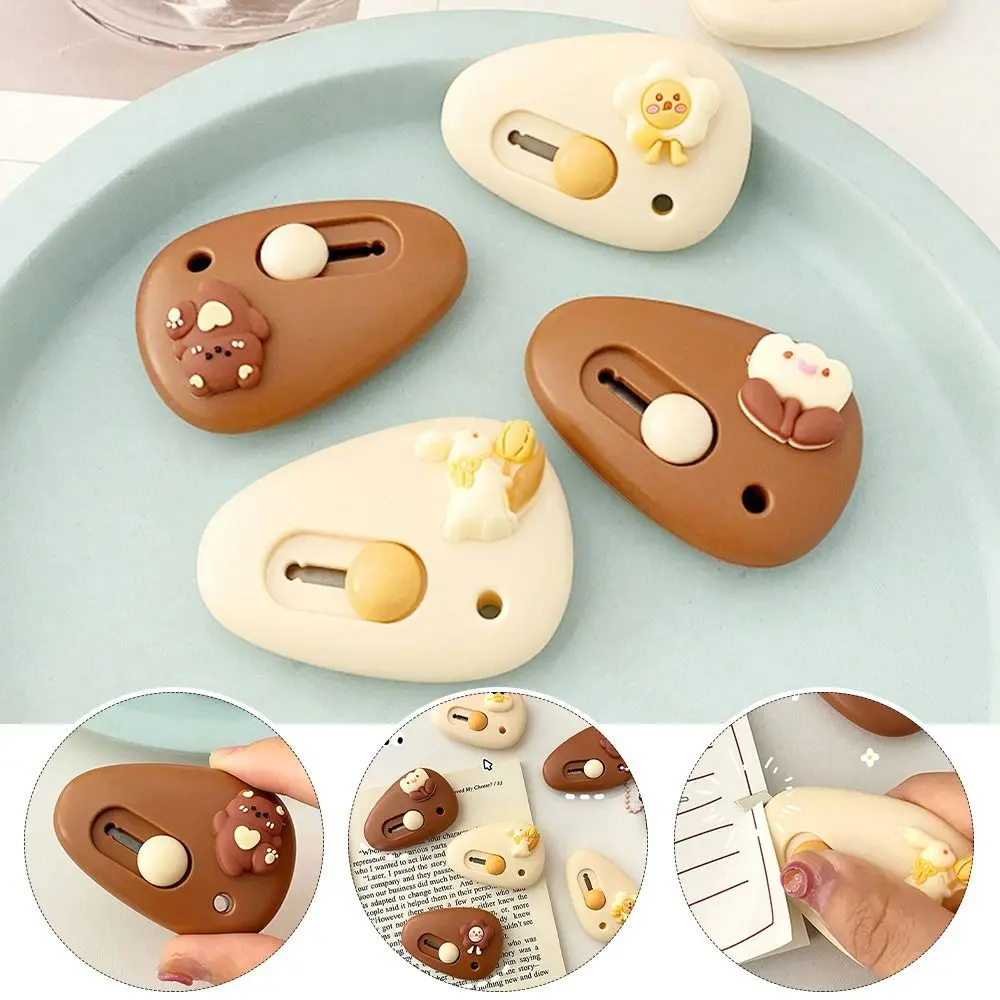 Mini Paper Cutting Knife Cartoon Cutter Retractable Letter Opener Carton Opener Box Opening Blade School Office Supplies