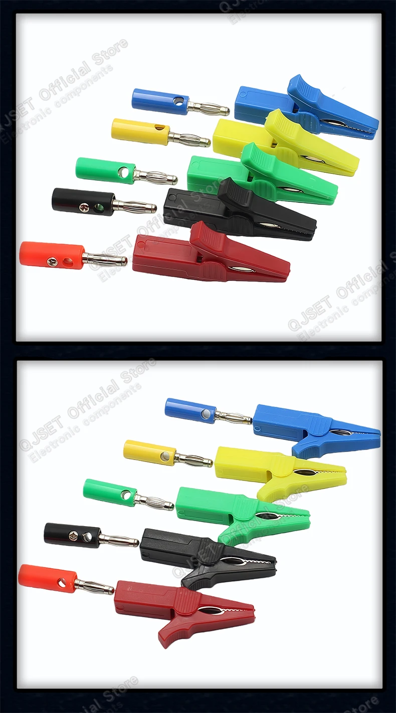 1 Satz 55 mm Krokodilklemme aus reinem Kupfer mit 4 mm Bananenstecker, Prüfspitze, Hochspannungsprüfklemme, Drahtkabelklemme mit 10 mm Öffnung – Detail 10