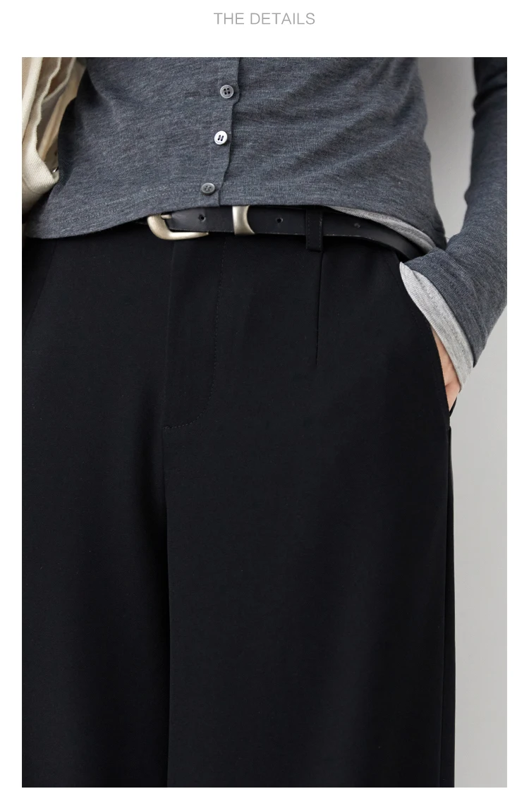 CHIC VEN Women Pants Solid Casual Slim Straight Leg Suit Wide Leg Ladies Trousers Spring Autumn 2025 Clothing for Woman