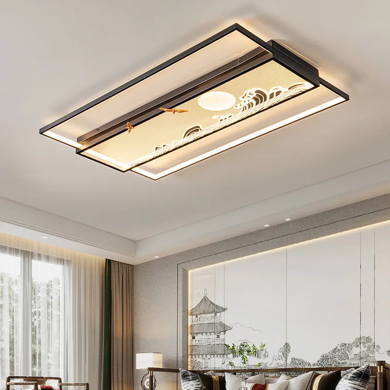 

Atmospheric LED Ceiling Light Modern New Living Room Rectangular Ceiling Light Simple Circular Study Bedroom Decoration Lighting