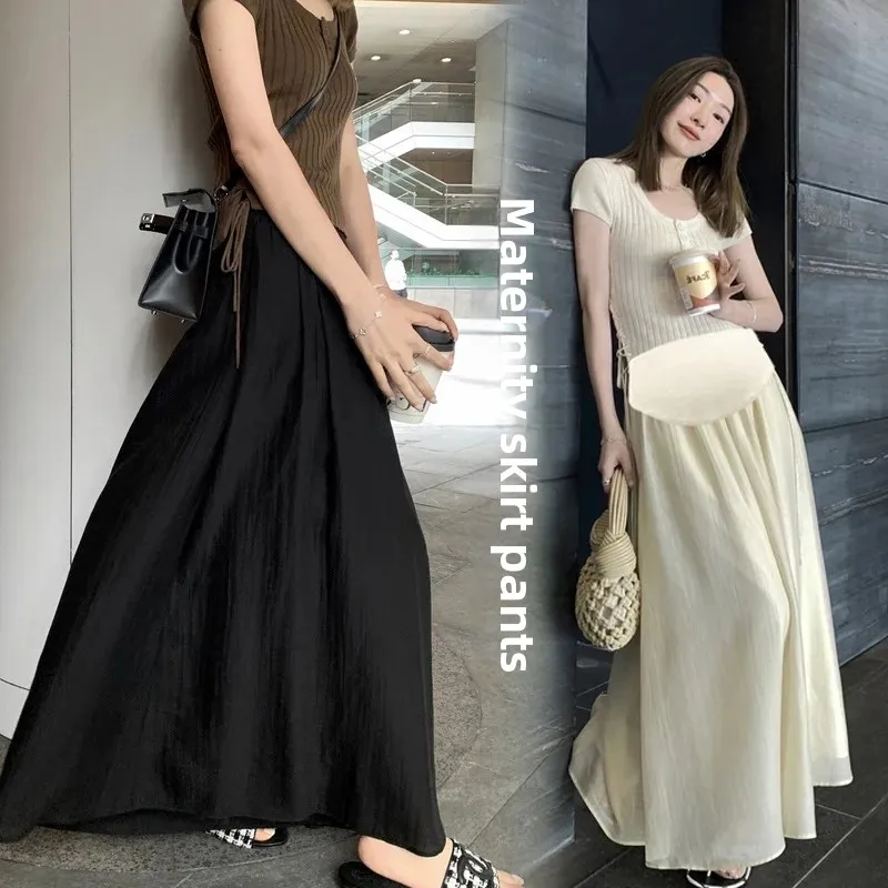 Maternity High Waist Wide Leg Pants Skirt Casual Comfortable Versatile Design Summer Hot Sale Of The Season Slimming G