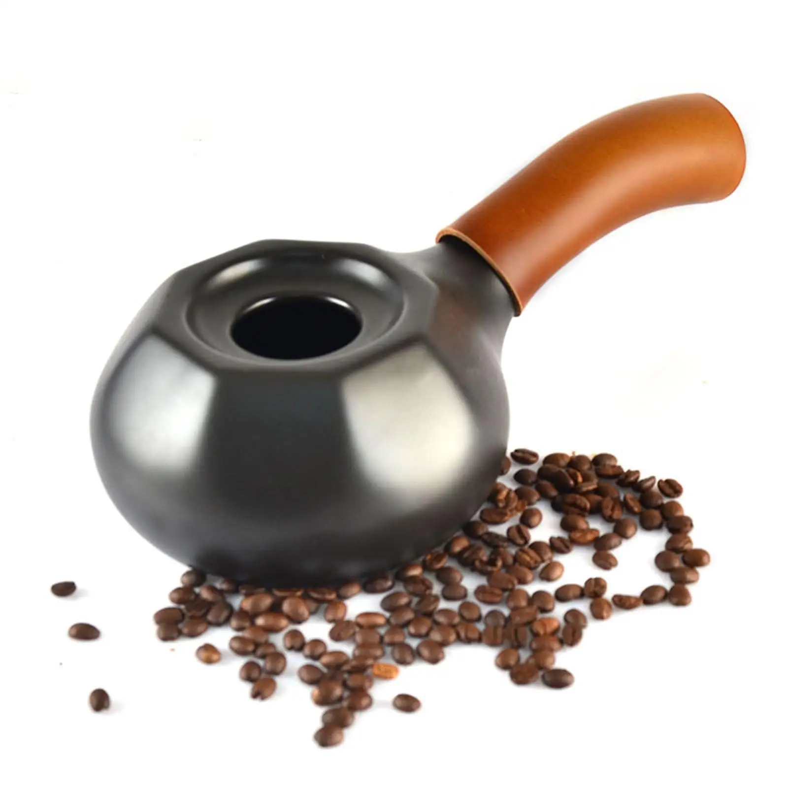 

Handy Ceramic Coffee Roaster for Beginners Roasting Machine for Coffee Beans Peanuts Spices Baking with PU Handle Home Cafe