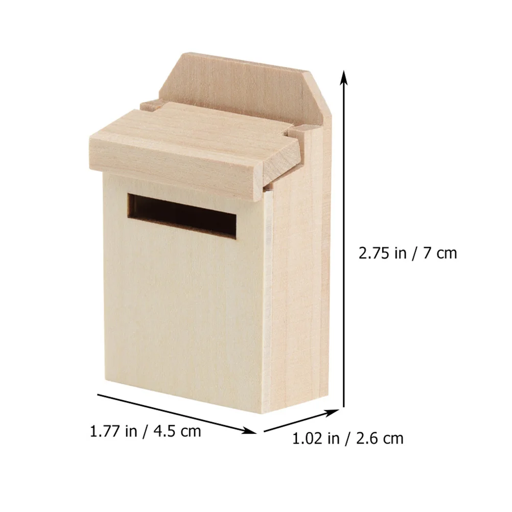 Mini House Mailbox Wooden Mini Furniture Model Lovely House Supply miniature mailbox