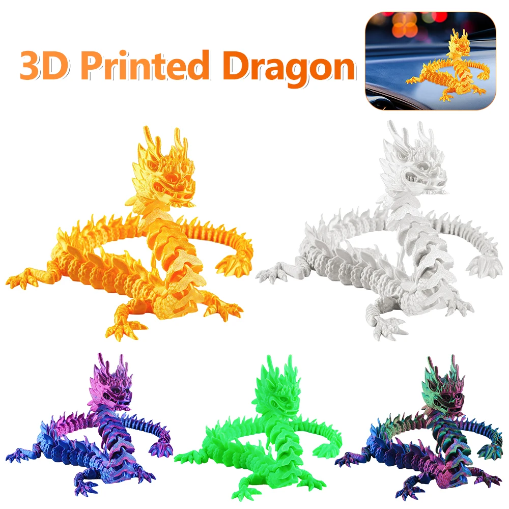 33/48 Cm 3D Printed Flexible Dragon Figurine Decor 3D Printed