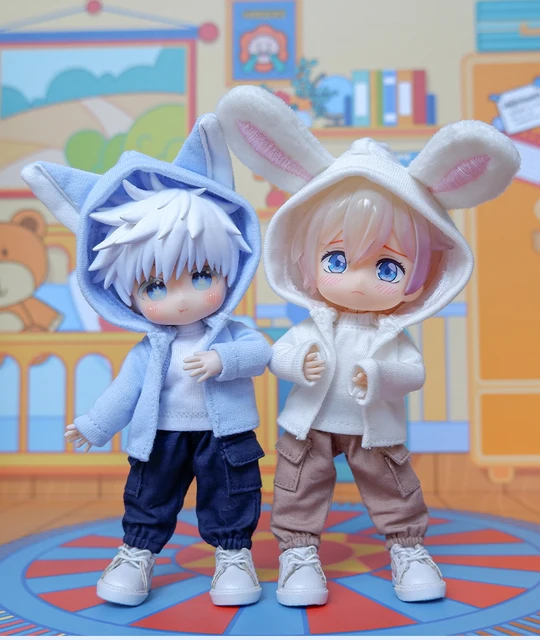 OB11 vestiti gatto maglione con cappuccio cappotto orecchie da