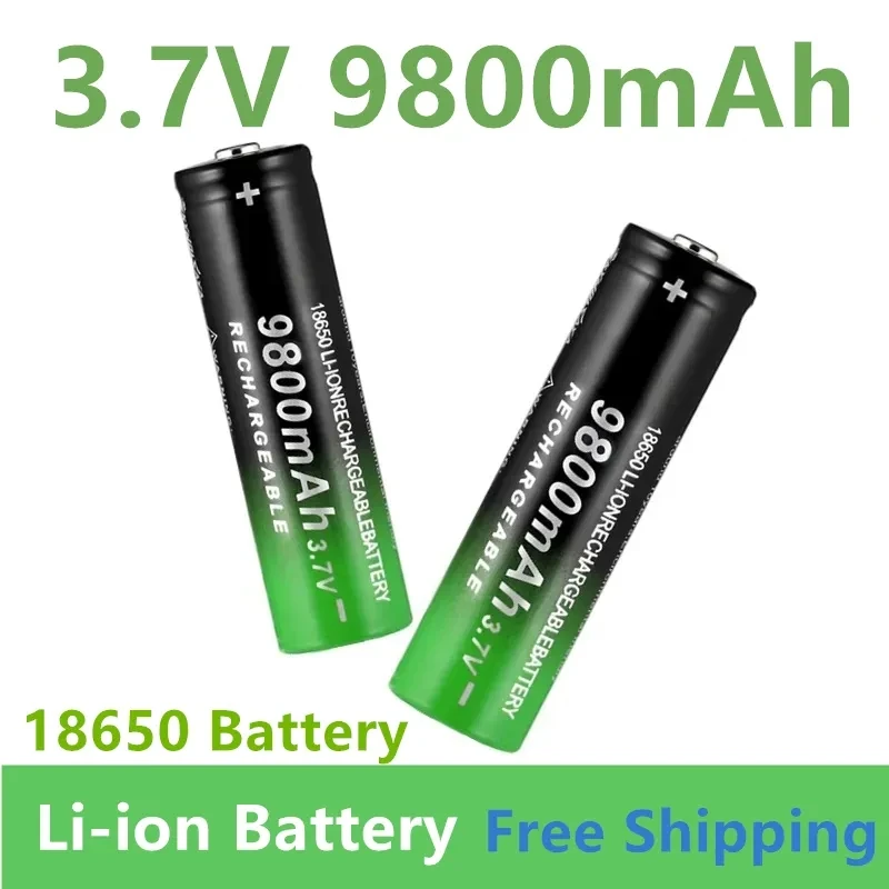 Batería de litio recargable para linterna, pila de alta capacidad