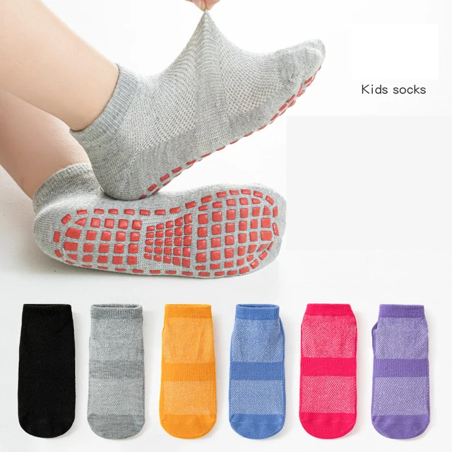 Fashion Solid Children Floor Socks Boys Kids Girls Baby Non Slip Silicone Toddler Socks Breathable Versatile Parent-child Socken 2