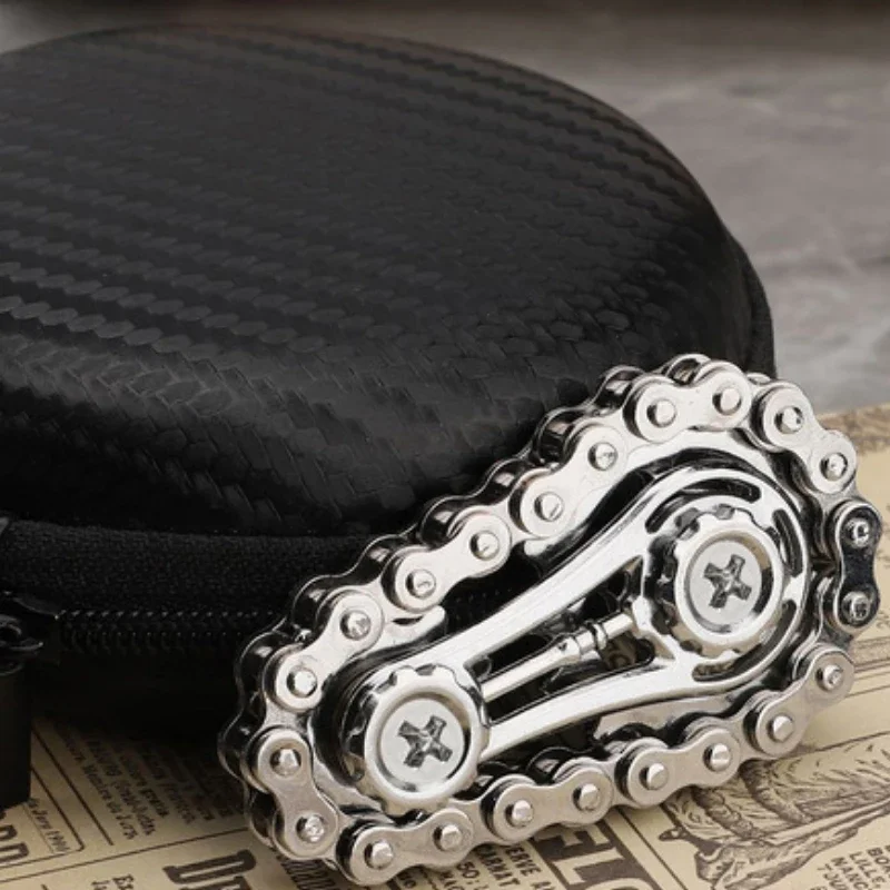 Fidget Toy Sensory Fidget Toy Anti Stress Toy Fingertip Gyroscope Toy Rainbow EDC Gear Chain Fingertip Gyroscope Toys Metal Sprocket Flywheel Fidget Spinner for Adults Kids Anti Stress Roller