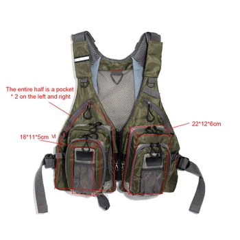 Outdoor Fly Fishing Vests with 10 Pockets Fishing Jackets Breathable Adjustable Size Safety Swimming Clothes Fishing Accessories 4