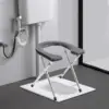 Foldable Toilet Seat Anti Slip Pad under The Stool Leg Easy to Wash Toilet Chair Seat Commodes Chair for Bathroom Adults Seniors 5