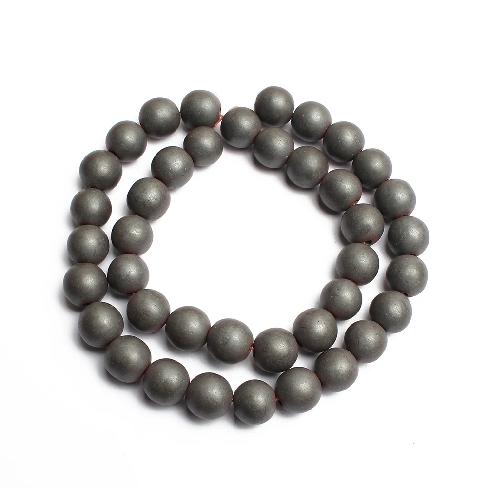 Elegant Silver-Gold Hematite Natural Stone Beads for DIY Jewelry and Accessories, 15'' Strand, 2-10mm