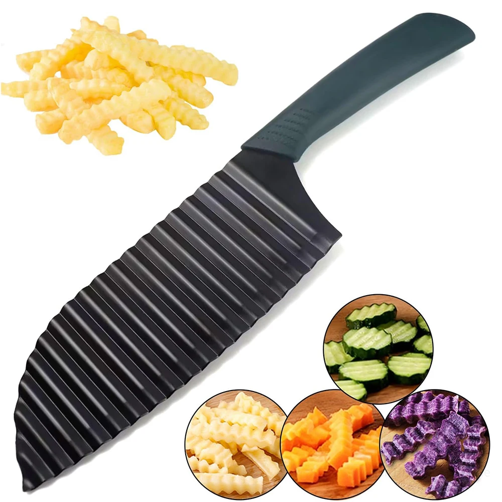 Stainless Steel Potato Wave Cutting Knife Vegetable Fruit Crinkle Wavy Slicer French Fry Chopper Maker Kitchen Tools vegetable slicer french fry cutter