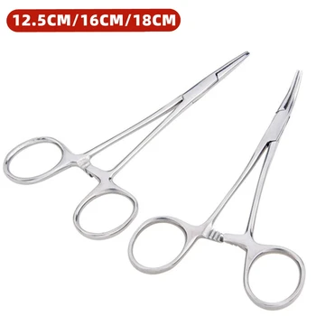 1pc Pinze Emostatiche In Acciaio Inox Pinze Chirurgiche Strumento Emostatico Morsetti di Bloccaggio Pinze Pinze Da Pesca Punta Curva/Dritta 1