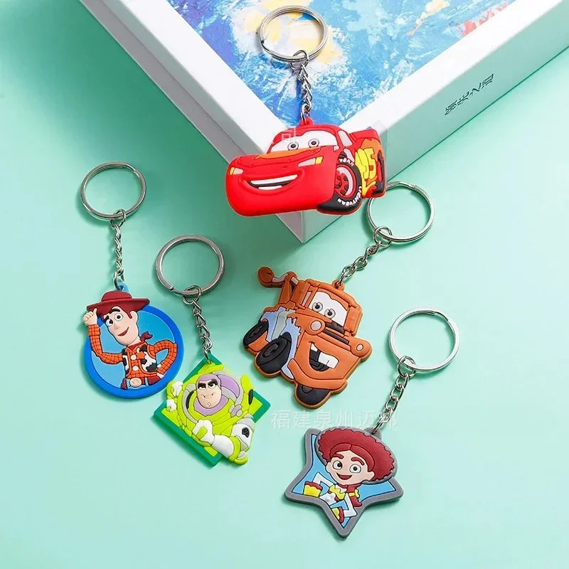 Disney Anime Toy Story Pixar Car Lightning McQueen Mater Jackson Keychain Cute Cartoon Backpack Hanger Decor Children's Toy Gift