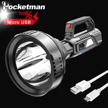 

POCKETMAN High Power LED Taschenlampe Handheld Suchscheinwerfer Tragbare Wasserdichte Taschenlampe USB Aufladbare Arbeit Licht