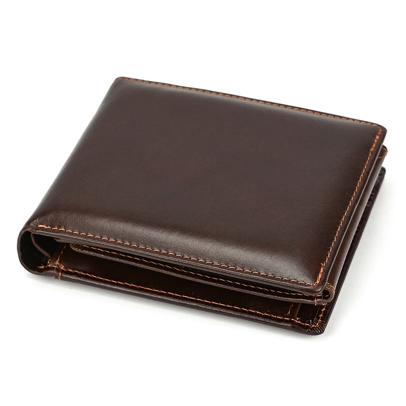 Men Short Wallet Genuine Leather Handmade Cowhide Card Holder