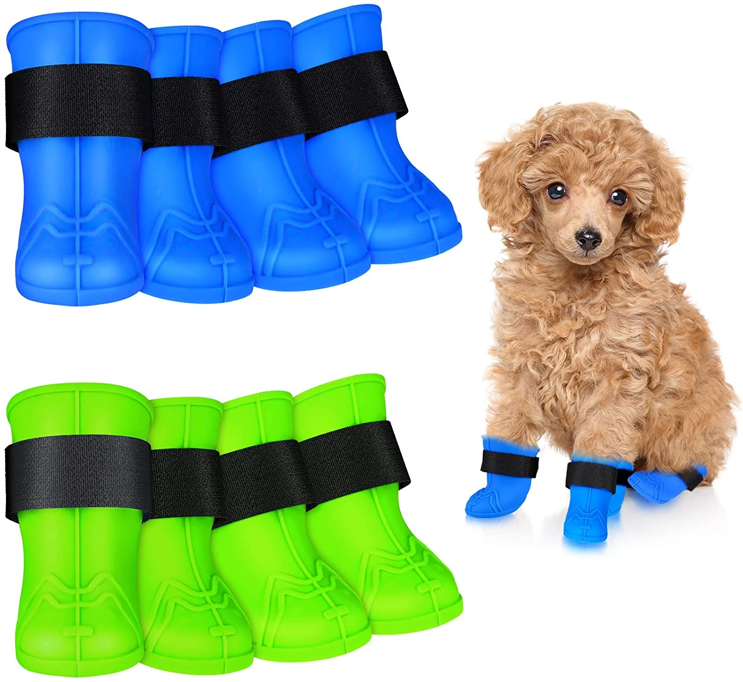 ATUBAN botas impermeables para zapatos antideslizantes para la lluvia, el día de la nieve, L/M y S, colores caramelo, 4 piezas|Zapatos para perro| - AliExpress
