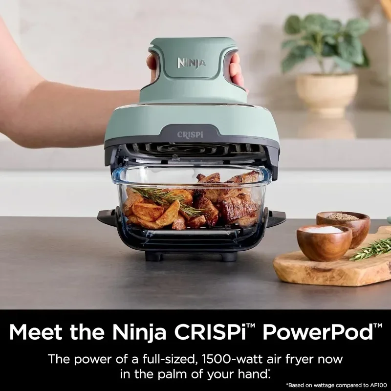 Air Fryer, Microwave, Freezer & Dishwasher Safe, Non Toxic Glass Portable Cooking System, 4 QT & 6 Cup Glass Containers 3
