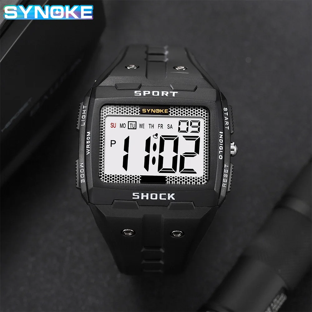 50m Waterproof Men Sports Digital Watches Outdoor LED Electronic Watch for Men Big Number Dial Fitness Wristwatch Dropshipping 5