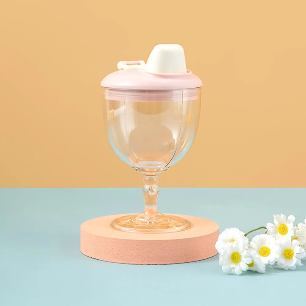 2Pcs 150Ml 용 잔 플라스틱 우유병 깨지지 않는 높은 발이 있는 흘림 방지 어린이 주스 머그컵 마시는 컵 시피