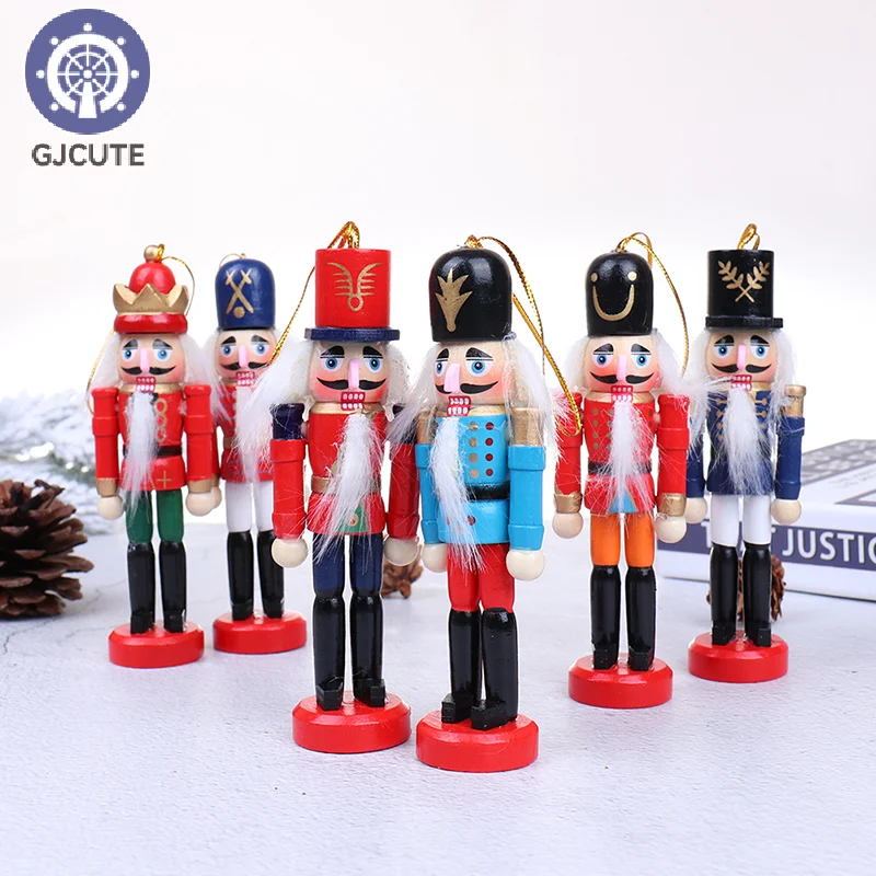 1pc Christmas Decoration 12cm Wood Made Nutcracker Puppet New Year Christmas