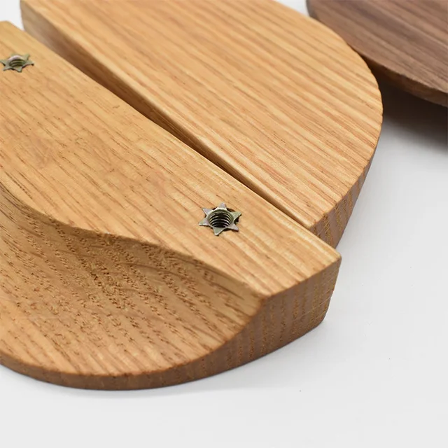 반원형 목재 주방 캐비닛 서랍 손잡이, 천연 호두, 다양한 곳에 적용, DIY 용품, 단단하고 내구성이 뛰어남, 다양한 색상과 모양, 쉬운 설치와 사용, 높은 고객 만족도