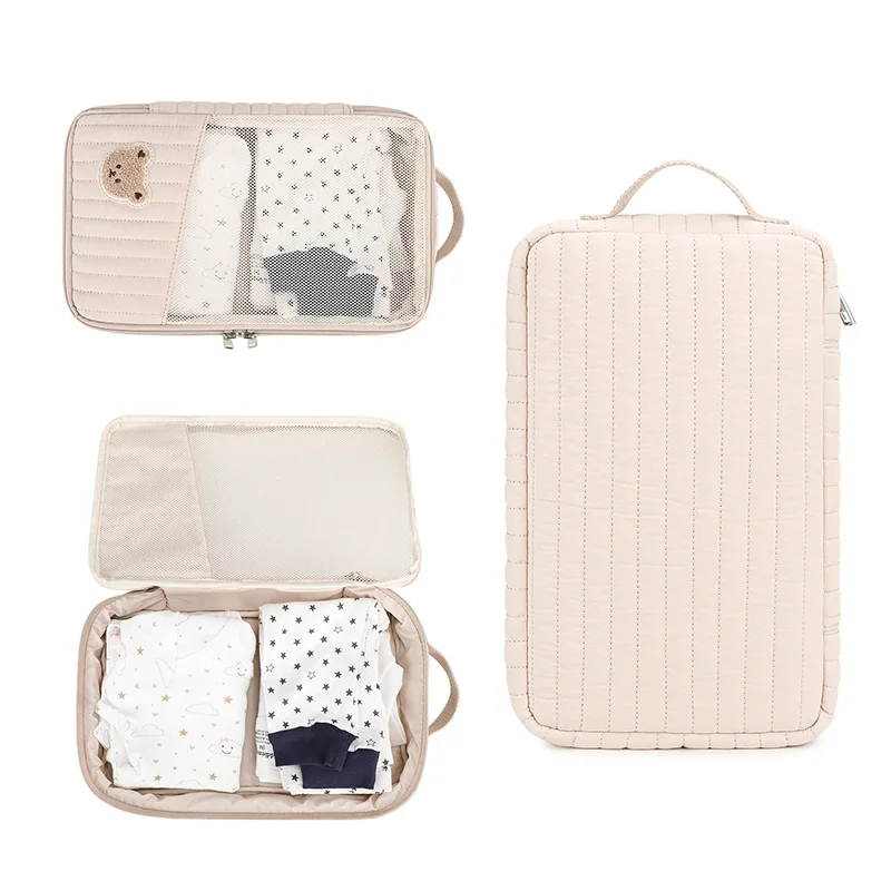 귀여운 곰  기저귀 가방 여행용 휴대용  옷 보관 가방 엄마와  용품 분리 친환경 보관
