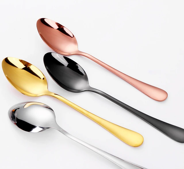 Metal Spoon Dessert Polished Spoon Coffee Tablespoon Coffee Teaspoon  Appertizer Spoon Stainless Steel Teaspoons Metal Serving Spoon Miso Soup  Spoons