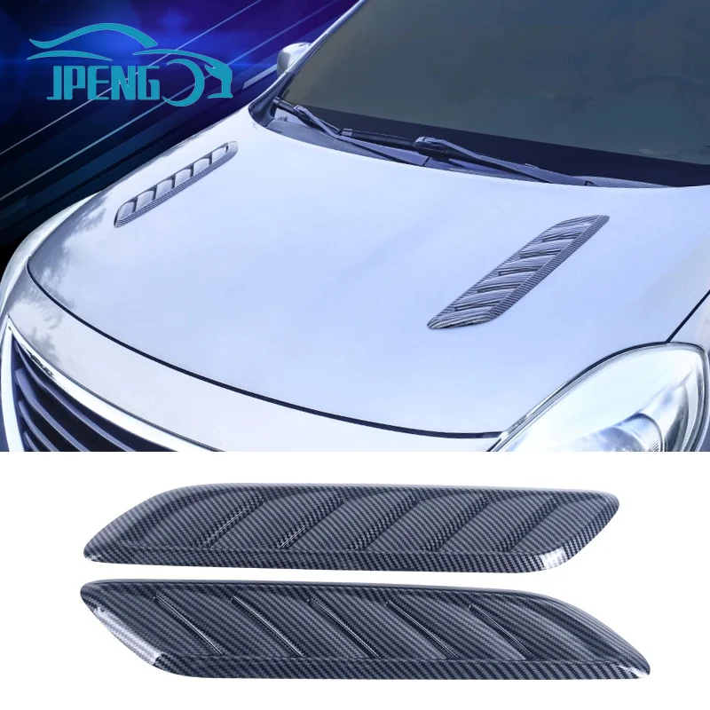 Kit Di 2 Finiture Laterali Per Prese D'aria Paraurti, Stile Fibra Di Carbonio ABS, Universali, Con Nastro Biadesivo – Montaggio Lampo