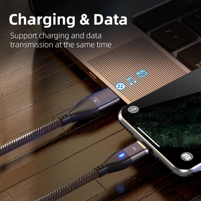 PD 100W 6 in 1 Magnetic Cable Micro USB C to Type C Cable 6A Fast Charging Phone Cable For iPhone 14 Samsung Xiaomi iPad Laptop