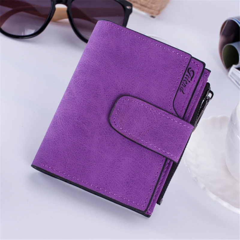 Hot Sale Women's Short Wallets PU Leather Matte Small Casual Coin Purse Zipper Money Bags Hasp Clutch Credit Card Holder Clip 5