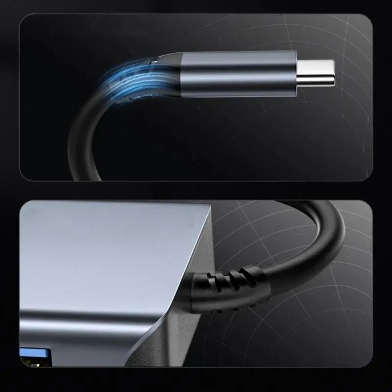 노트북 D2RC용 HDTV 4K 100WPD 충전 카드 리더기가 포함된 USB C 허브 1개에 8개