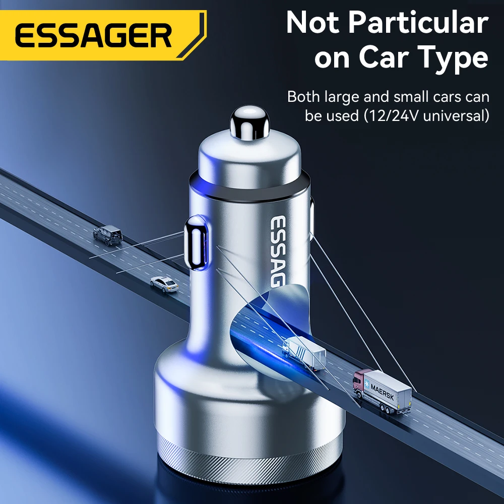Essager 80W USB Car Charger PD USB Type C Quick Charge QC3.0 SCP 5A Fast Charger For iPhone 14 13 Xiaomi Samsung Phone Charger — view 4