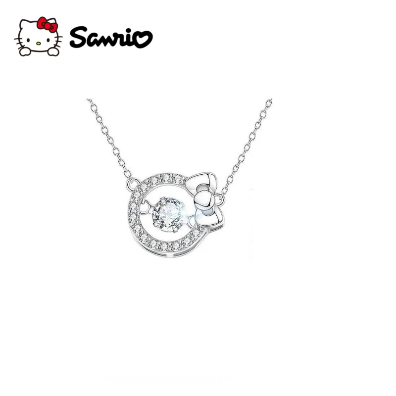

Sanrio Hello Kitty anime joint peripheral sterling silver necklace girl design high-end clavicle chain girlfriend birthday gift