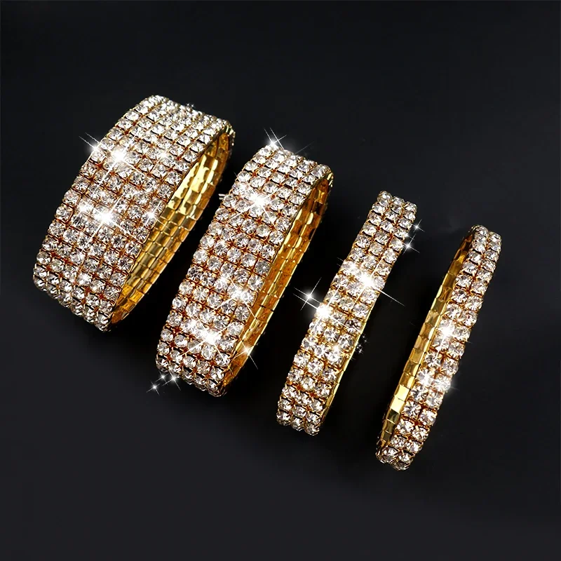 new European Style Women Element Fashion Bracelet Jewelry Punk Hip Hop Bracelet Inlay Rhinestone Gift
