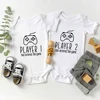 Player 1 Has Entered The Game Funny Newborn Baby Boys Girls Clothes Fashion Trend Twin Infant Onesies Cotton Summer Bodysuit 1