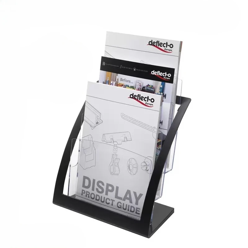 A4 European Style 3-Tier Acrylic Display Stand Desktop Magazine Rack Brochure Holder Office File Organizer Hotel Furniture FYMR