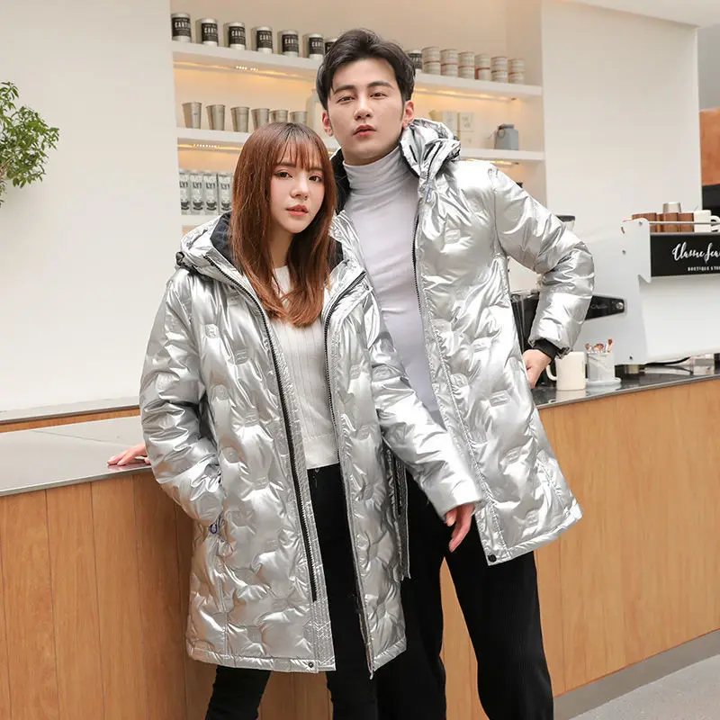 Puffer Jacket Men and Women Clothing 2022 New Down Jacket Bright Face Korean Trend Loose Couple Winter Thick Warm Coat Abrigos