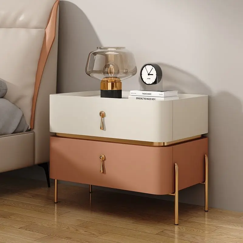 

Bedside table: new sense of decoration, bedside table, light luxury, modern solid wood bedside table, slate bedroom
