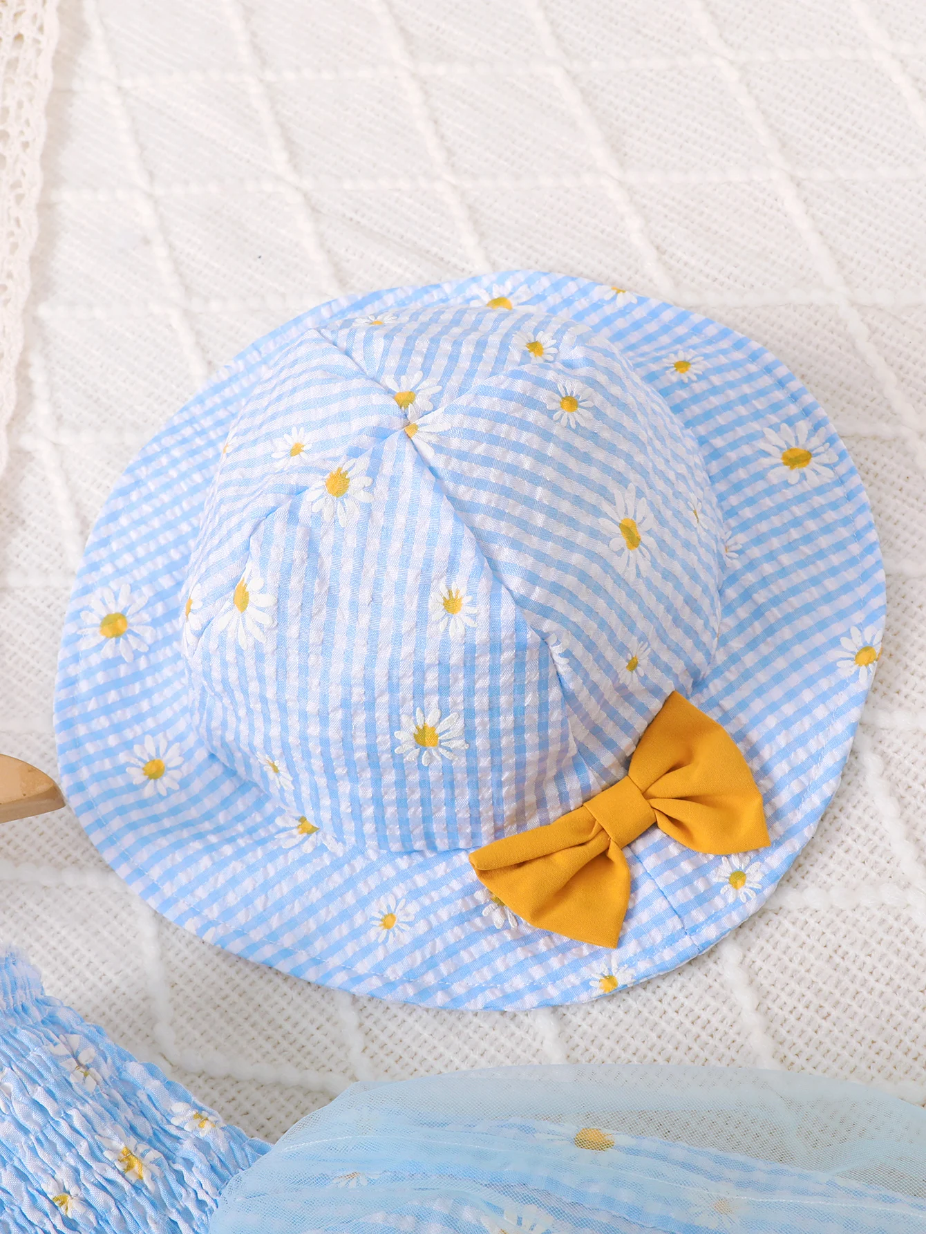 Sommer 0–3 Jahre altes cooles ärmelloses Kleid mit Gänseblümchenmuster für Mädchen – Detail 5