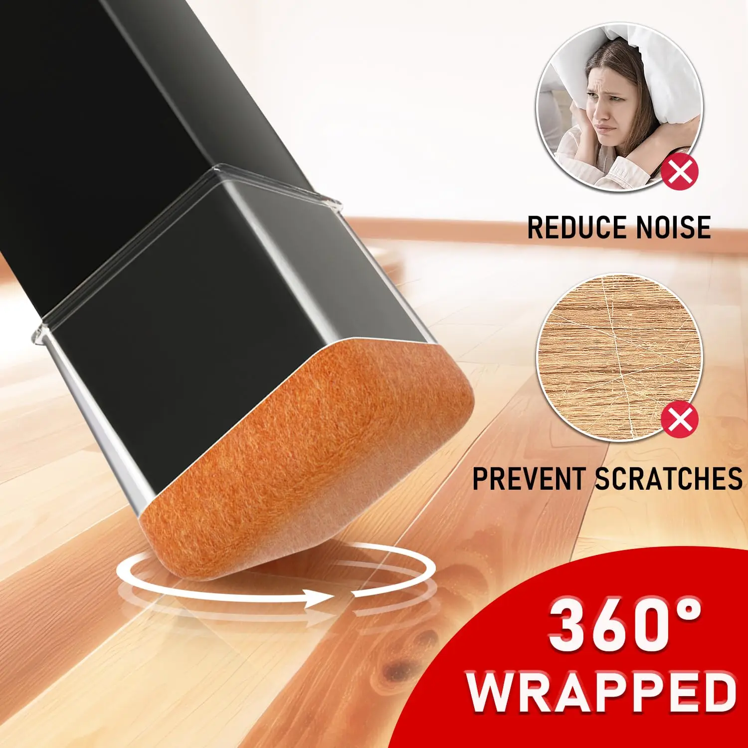 8/16/24 PCS Chair Leg Floor Protectors for Hardwood Floors Thick Silicone Covers Scratch-Resistant Noise Reducing