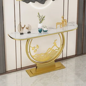 Tavolo Console di Design di Lusso, Stile Nordico in Metallo, per Ingresso, Corridoio, Soggiorno, Arredamento Mid-Century
