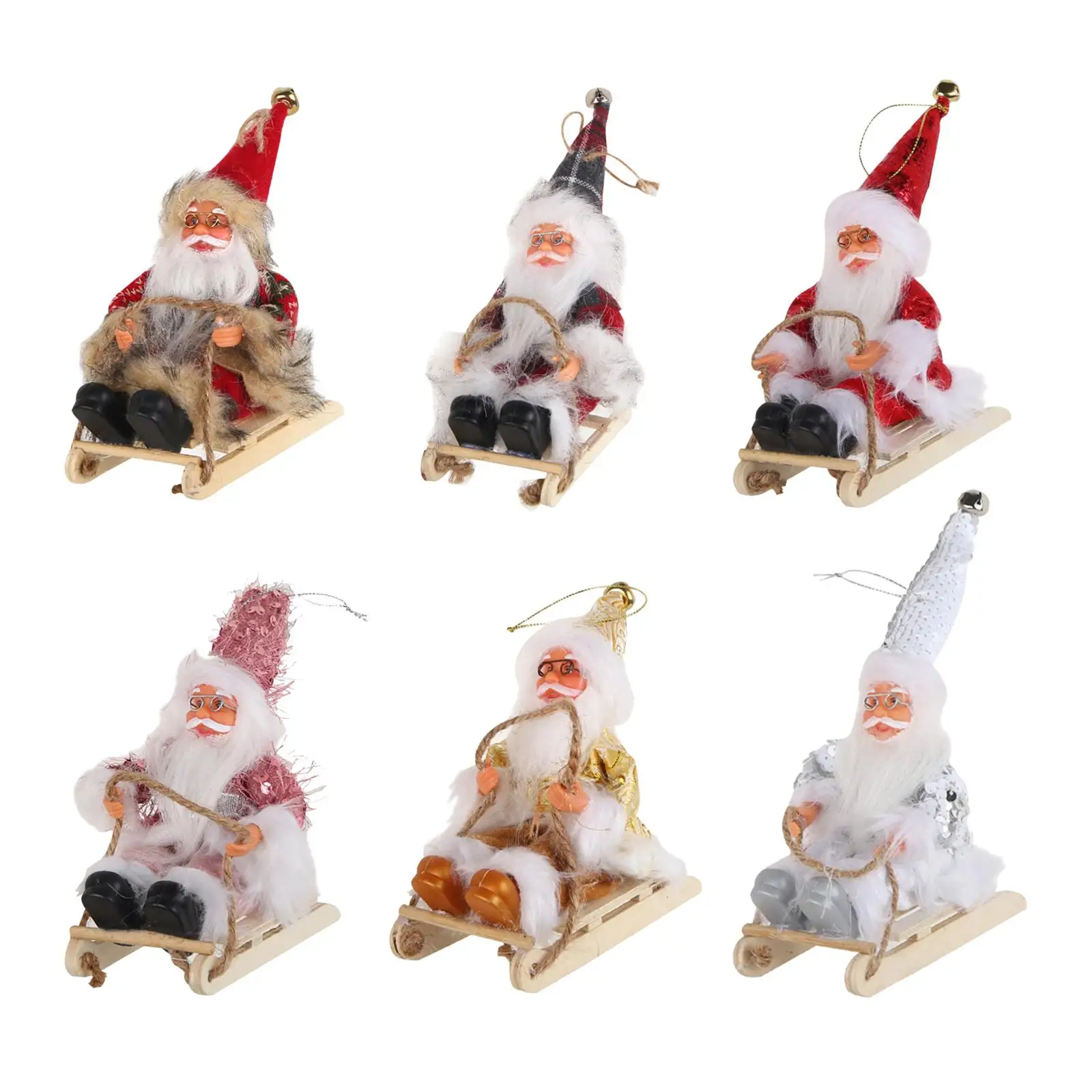 

Кукла Санта-Клаус на санках, декоративная игрушка, кулон на рождественскую елку, кулон на Рождество для дома, гостиной, детской комнаты, украшения для спальни, на открытом воздухе
