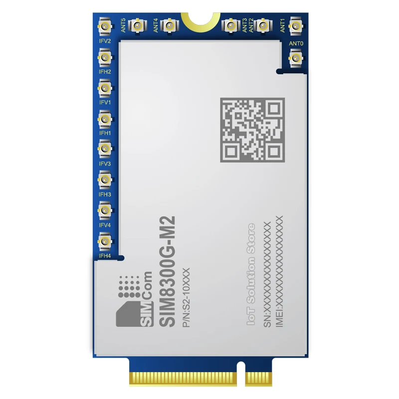 

SIMCom SIM8300G-M2 7Gbps/3Gbps mmWave Sub-6GHz Multi-Band RF Cellular Wireless Communication 5G Module Network Card M.2 SIM8300G