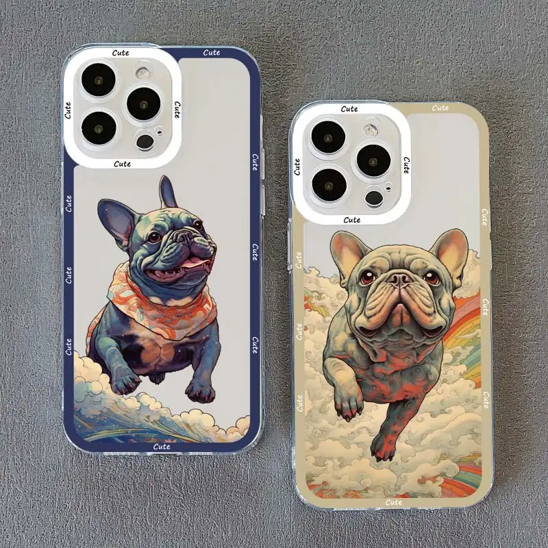 Dog Sea Wave Clear Transparent Phone Case Cover