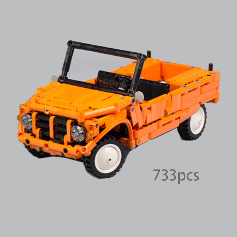 

2023 Buildmoc 733pcs Sports Car Fit Mehari Orange Supercar Racers Vehicles DIY Model Building Blocks Bricks Toys MOC-29654