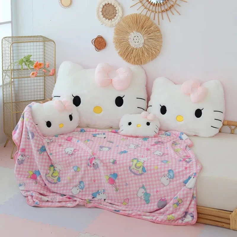 Big Size Sanrio Hello Kitty Plush Back Cushion Hello Kitty Cuddly Pillow Comfortable Sofa Bed Decor Pillow Hug Plushies Gift