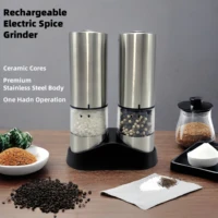 Electric Pepper Salt Grinder Premium  Type-C Rechargeable Ceramic Core Adjustable Grinder With LED light Cooking Spice Grinder 1