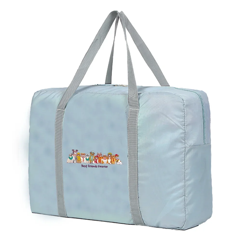 Large Capacity Dog Series Travel Bag for Lady Weekend Organizer Clothes Storage New Folding Nylon Travel Bags Hand Luggage Tote